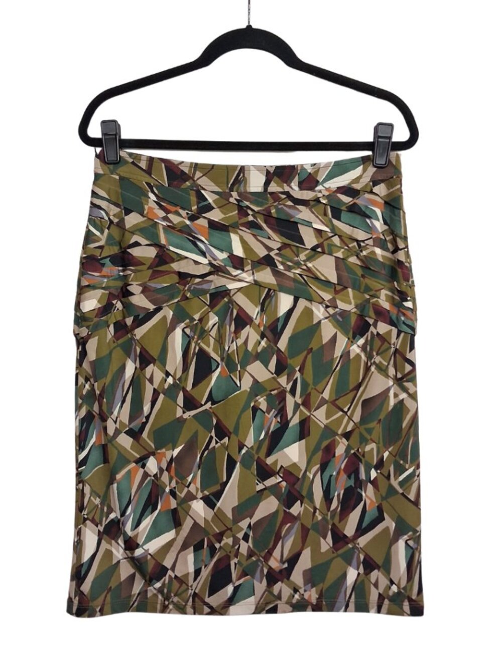 AUGUSTO COLLECTION Green Skirt Abstract Print Pencil Skirt 30 Small
